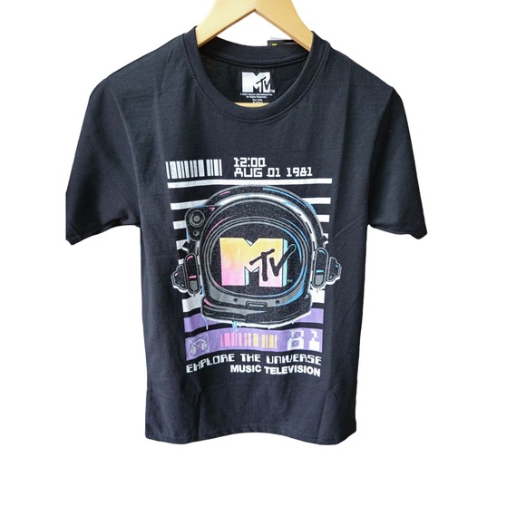 MTV Black Short Sleeve Graphic Tee-Shirt Adult Size Small ☆BNWT☆Music Television - Picture 4 of 8